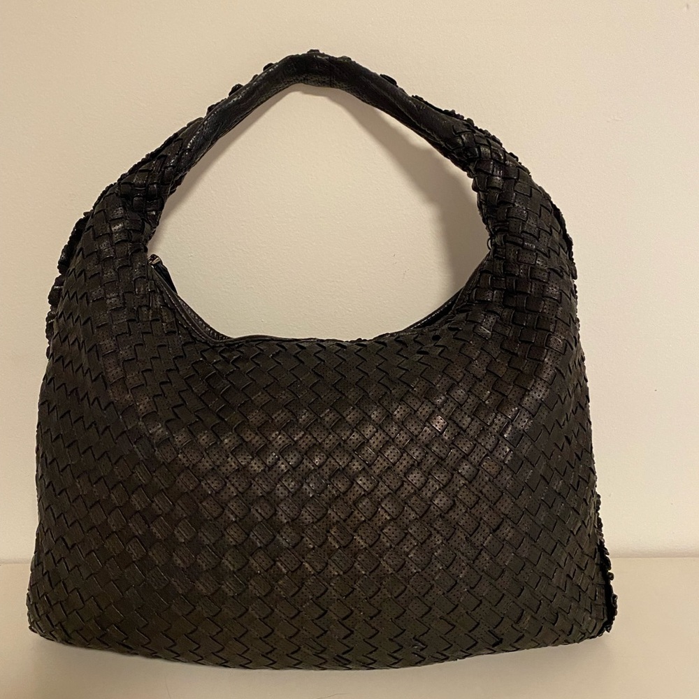 Bottega Veneta Black Woven Hobo Bag
